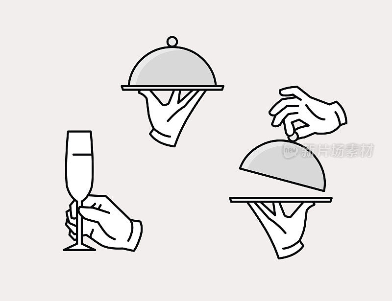 Hand serving tray icon